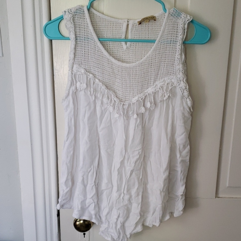 Cute boho white tank top